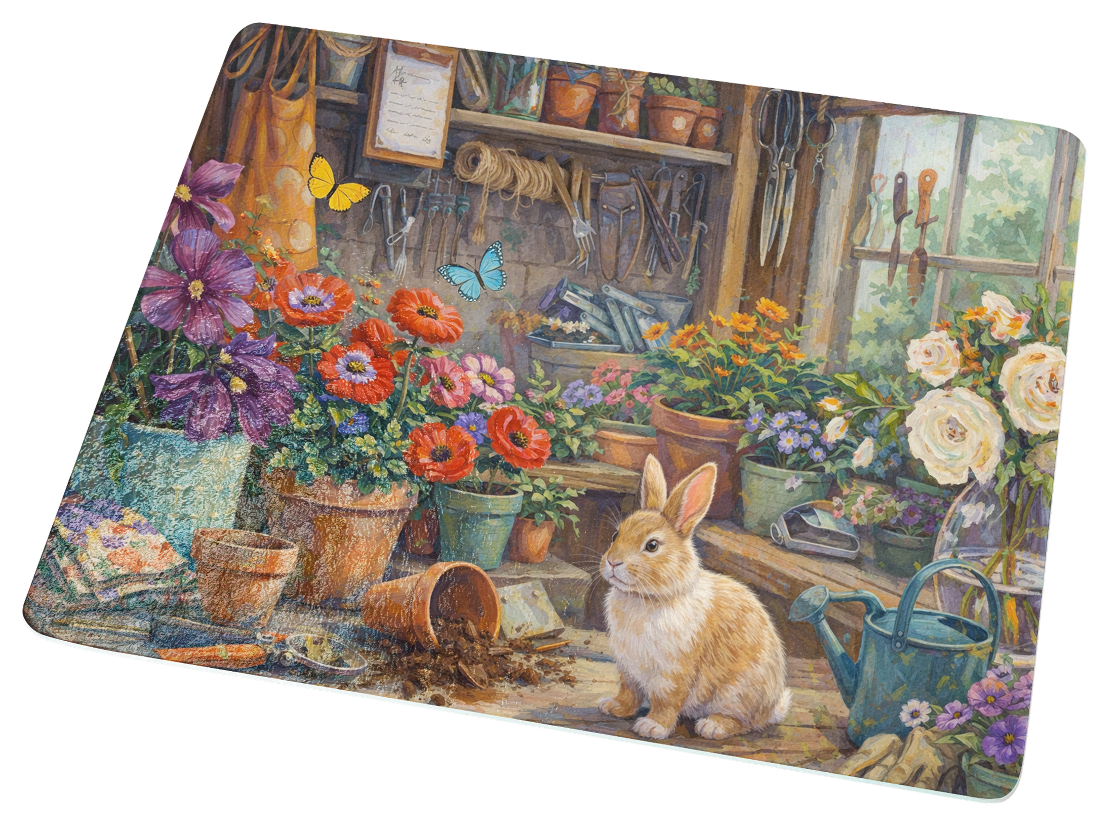 Cottage Bloom Bunny Cutting Board