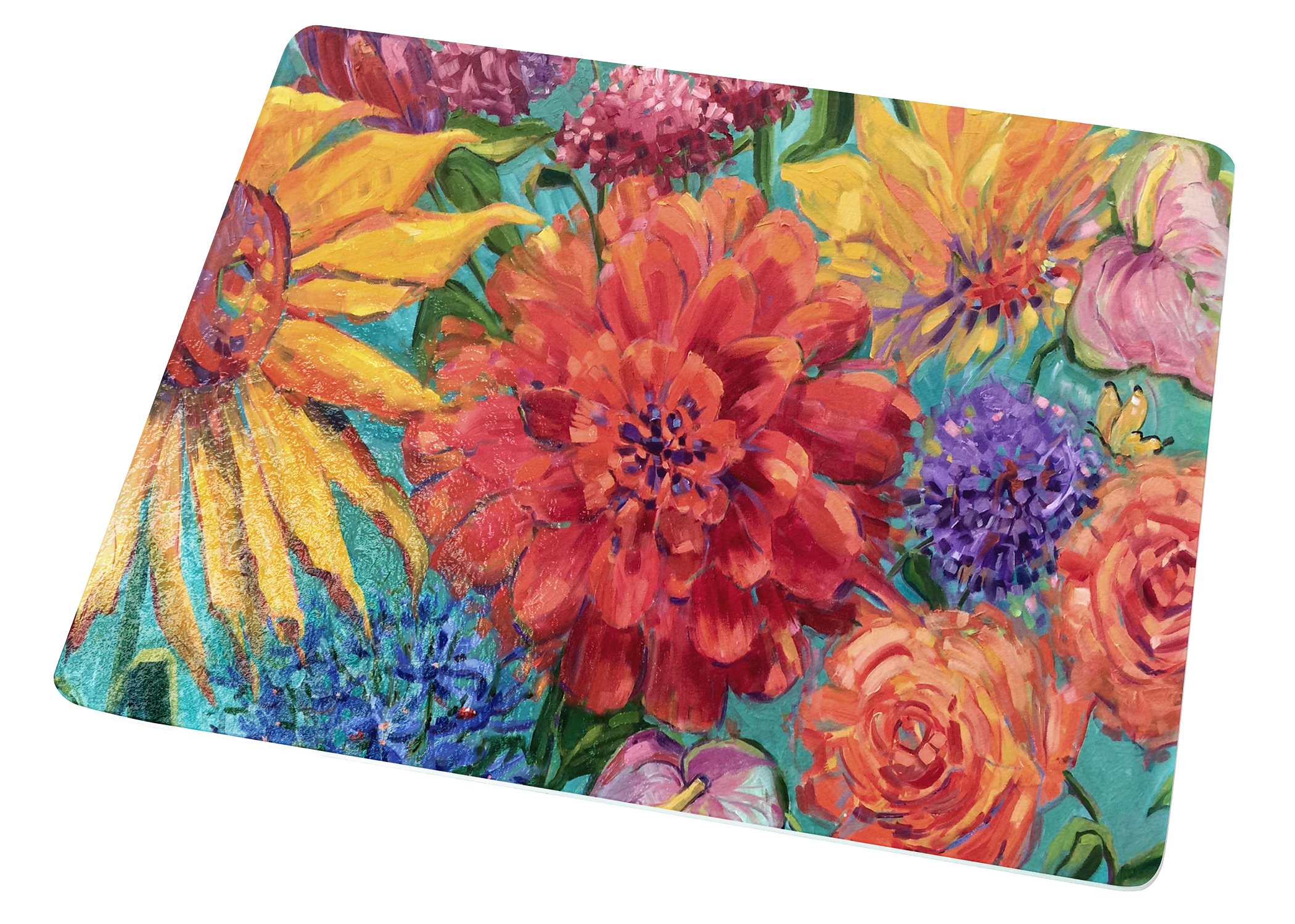 Sunflower and Dahlia Cutting Board