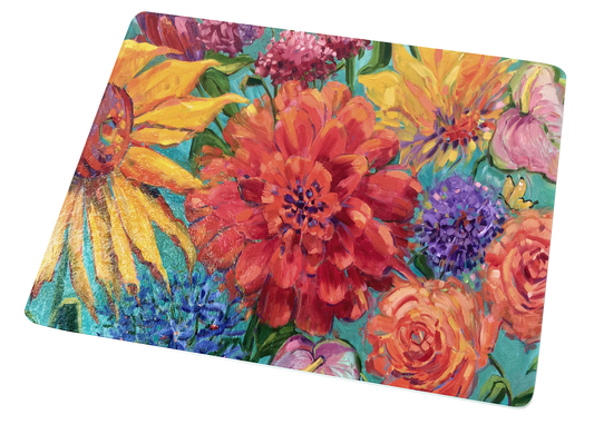Sunflower and Dahlia Cutting Board
