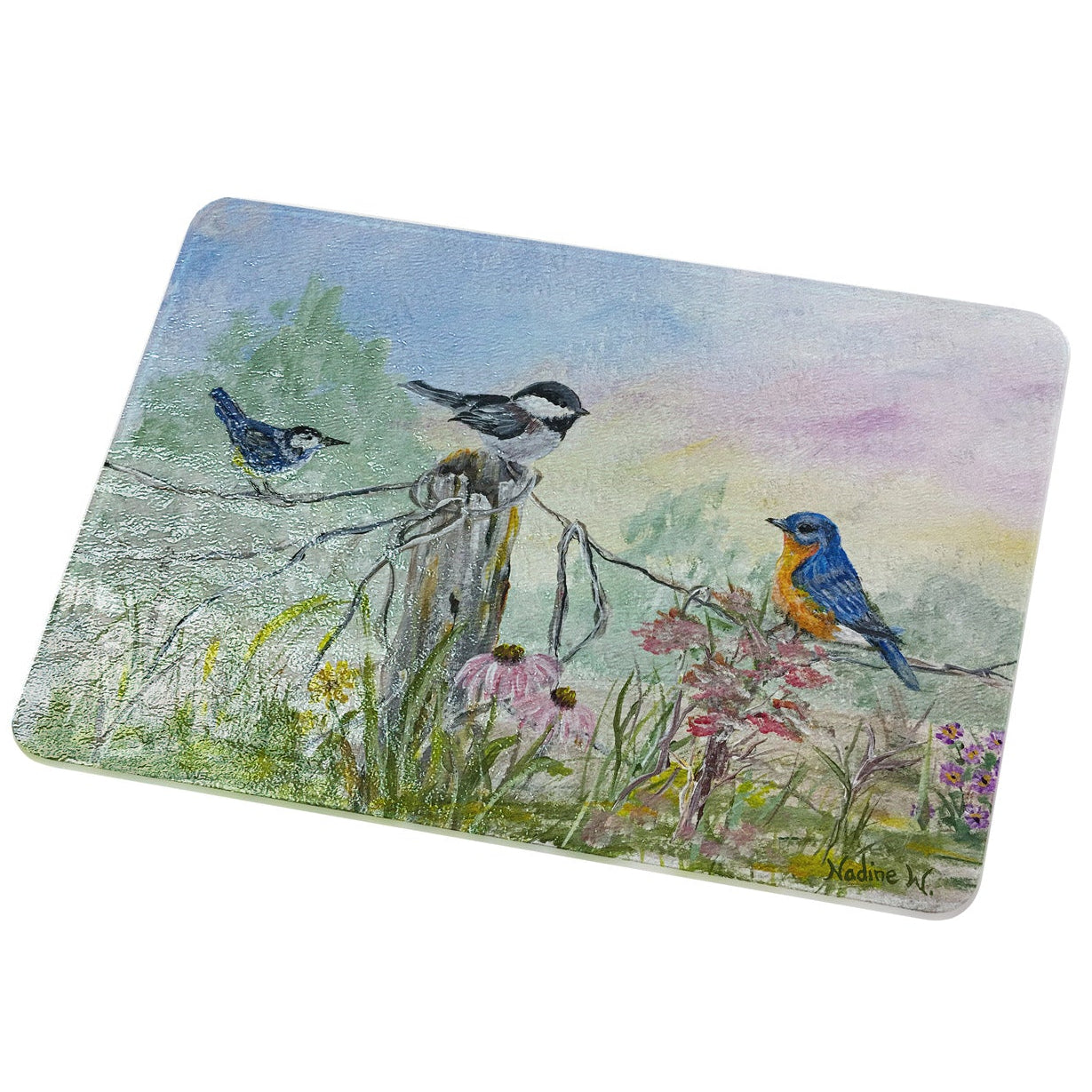 Birds on a Fence by Nadine Warner - Cutting Boards