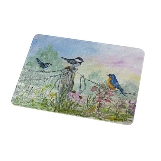 Birds on a Fence by Nadine Warner - Cutting Boards