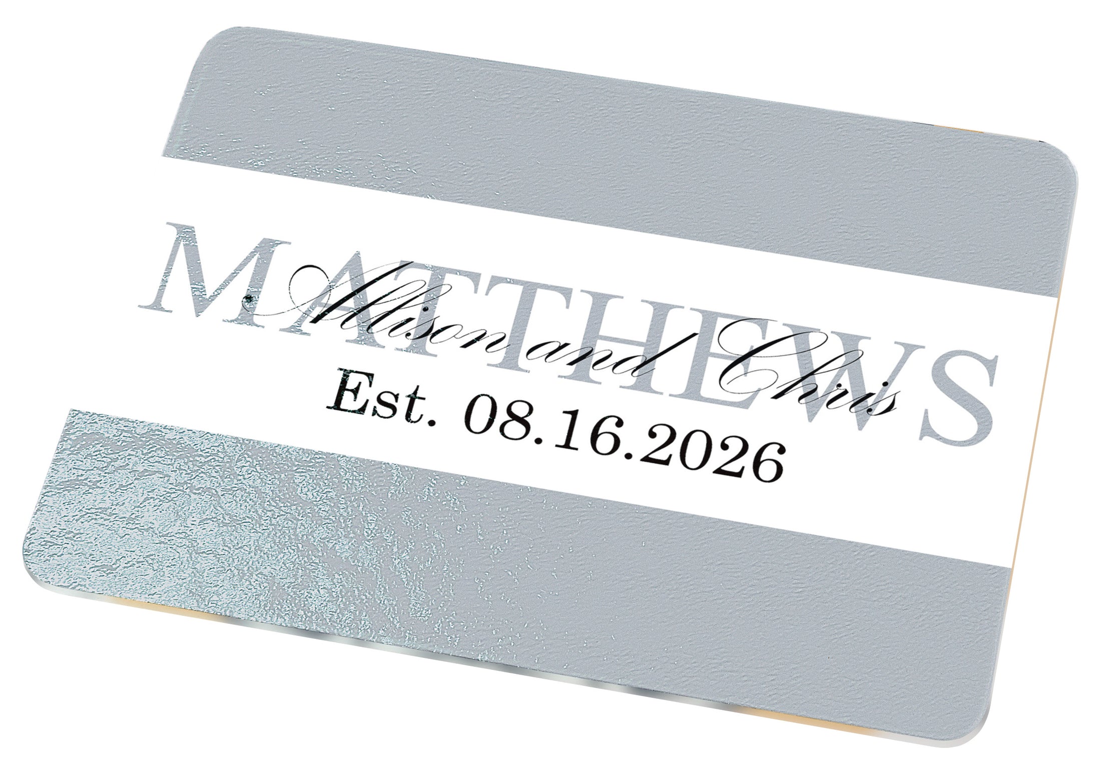 Personalized Wedding Glass Cutting Board