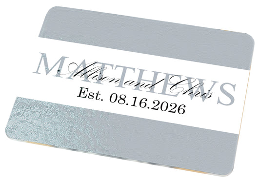 Personalized Wedding Glass Cutting Board