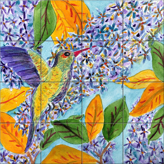 Hummingbirds Blue by Becki Thomas - Square