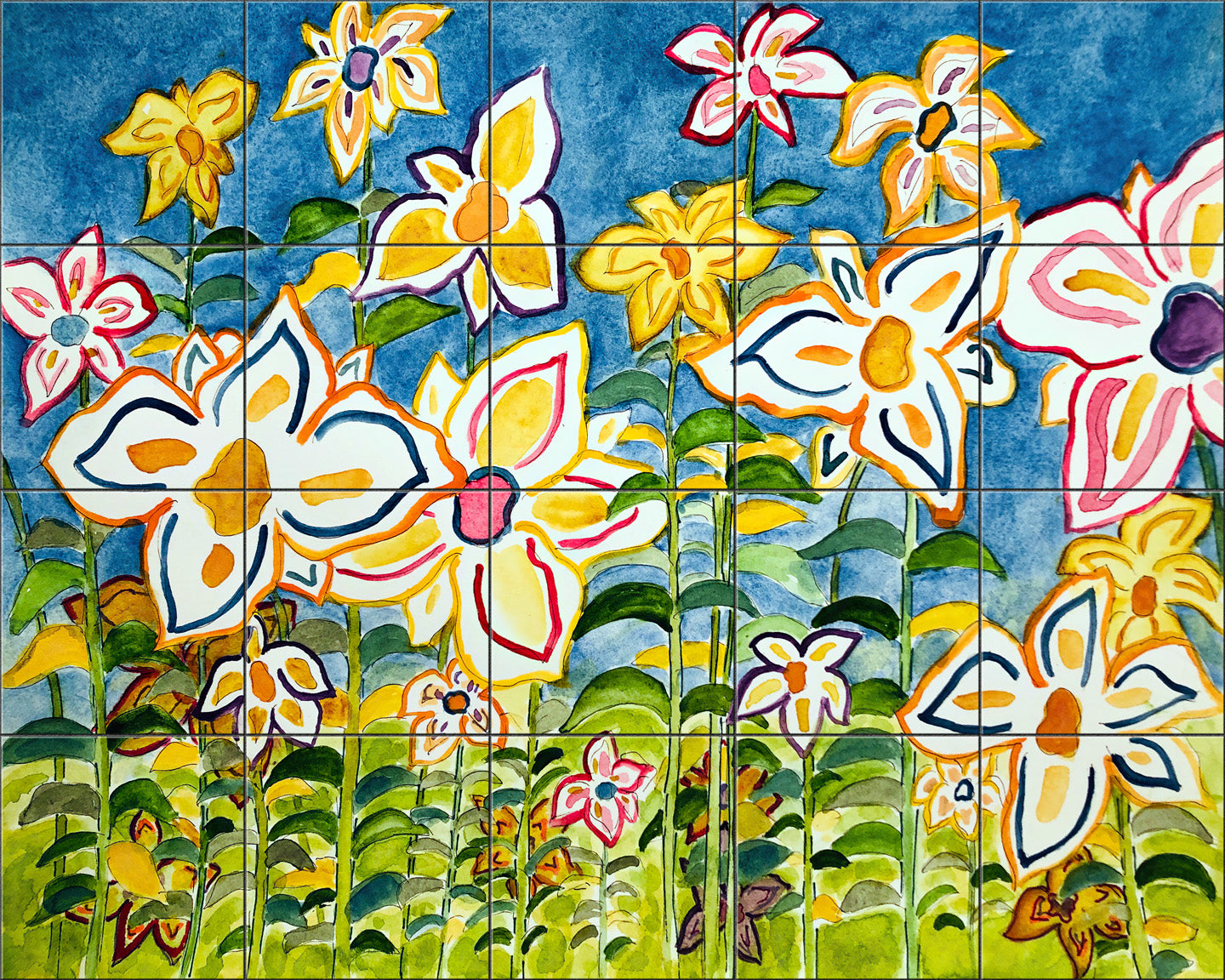 Daisies by Becki Thomas  - Landscape