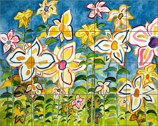 Daisies by Becki Thomas  - Landscape