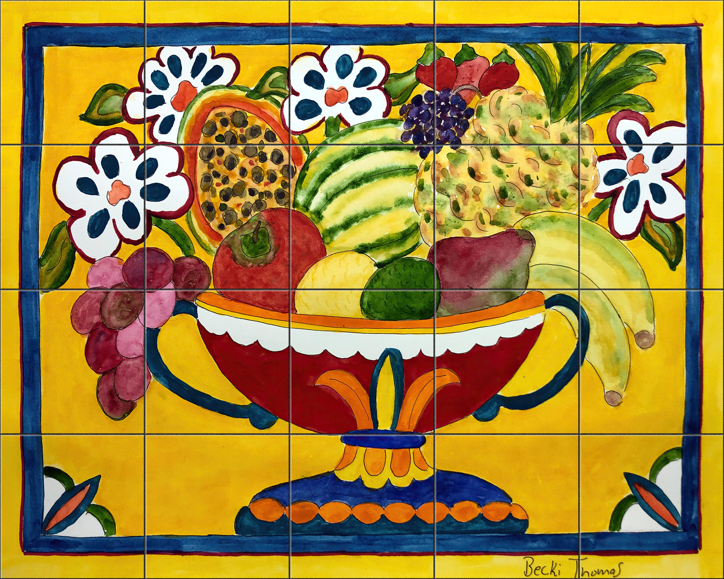Mexican Fruit Bowl By Becki Thomas - Landscape