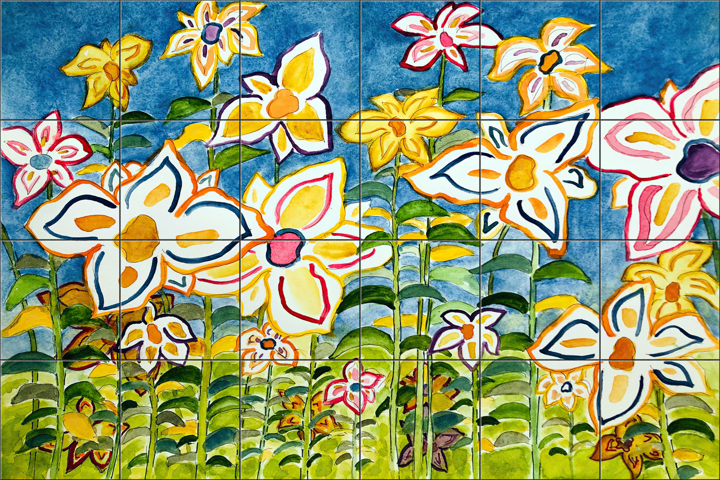 Daisies by Becki Thomas  - Landscape